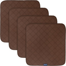 4 Pack Waterproof Incontinence Chair Pads 22x21 Reusable Washable Brown