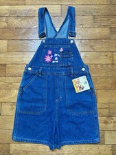 Vintage Disney Mickey Mouse Blue Denim Shortalls Bib Overalls Size 10