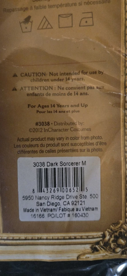 Bata de brujo místico oscuro unisex adulto con capucha talla mediana en carácter Foto 3 de 4