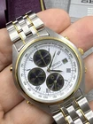 Vintage Seiko Panda Dial Chronograph Two Tone Alarm Watch 7T32-7C60