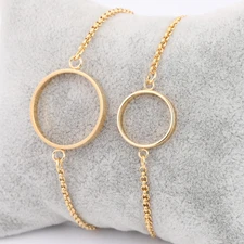 Bracelets 3pcs Gold Plated Stainless Steel Open Bezel Blanks for Resin