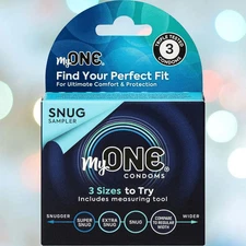 myONE "Snug" Condom Sampler (With FitKit Measuring Tool) | 3-Pack