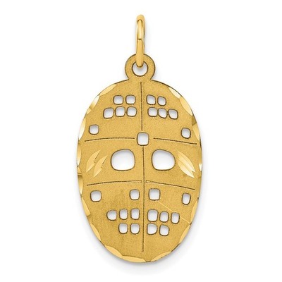 10K Gelbgold Hockey Maske Charm Anhänger L-22,5 mm, B-16 mm