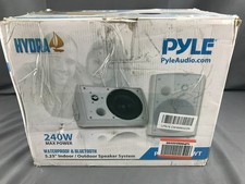 Pyle Outdoor Speaker Pair 5.25" 240W Bluetooth Powered PDWR51BTWT White For Part