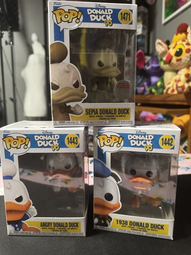 Funko Pop! Sepia Donald Duck - Disney (Exclusive) #1471 PLUS #1442 And 1443