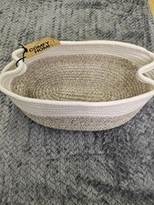 Comfy Home Woven Cotton Rope Storage Basket   Oval Decorative Organizer Bin  ...