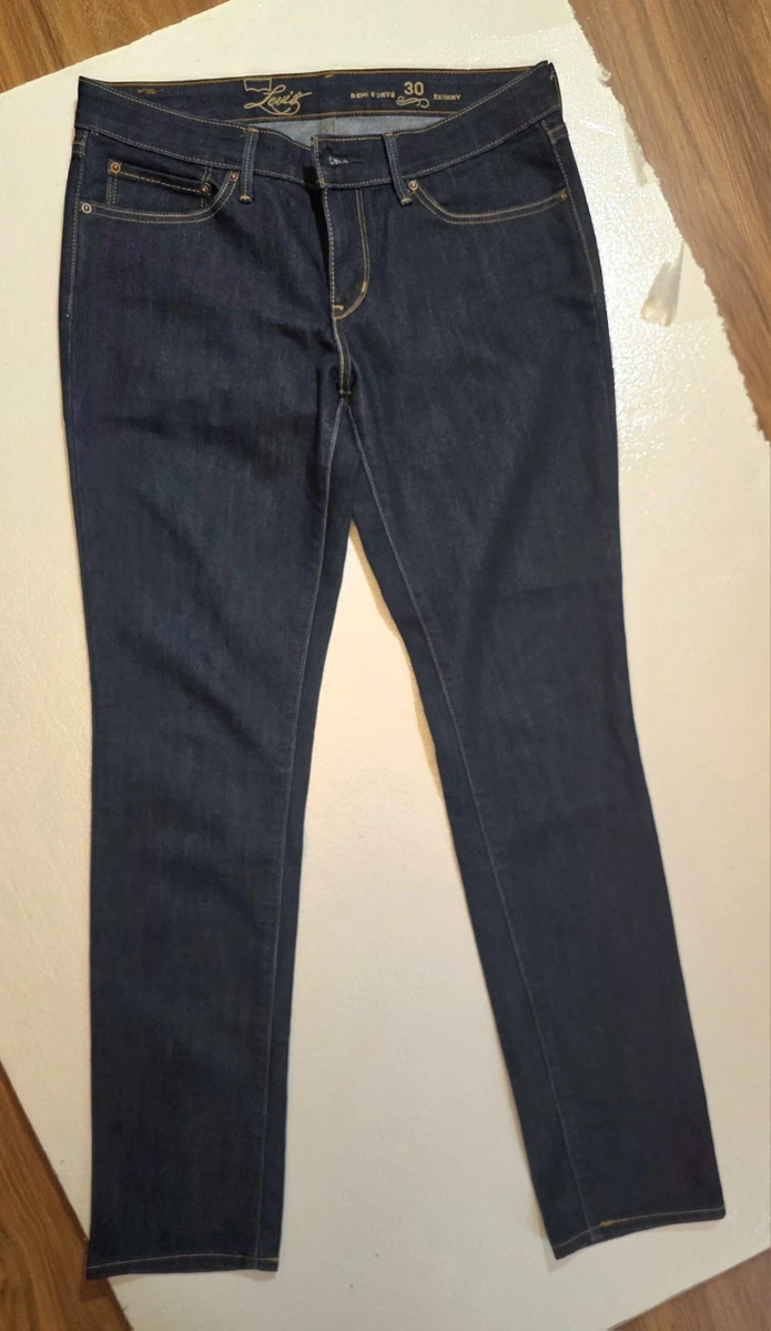 Jean Femme Levi's Demi Curve - Taille 29 - Longueur Jambe 30 - Dé Lavé Bleu Moyen