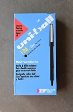 8 60101 Uni-Ball Roller Rollerball Pen Fine 0.3mm Black Ink Opened Pack, EIGHT