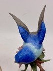 2 Franklin Mint Bells 24K Gold Rim Crystal Bells Bird Nuthatch Indigo Bunting — photo 7
