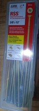 NEW GRK RSS3812HP RSS 3/8" x 12" Rugged Structural Screws Part# 12299- 50 Count