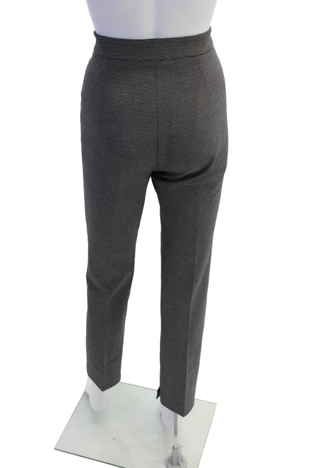 Pantalones Max Mara para mujer de lana plisados frontales laterales con cremallera pierna cónica negros talla 8 Foto 4 de 4