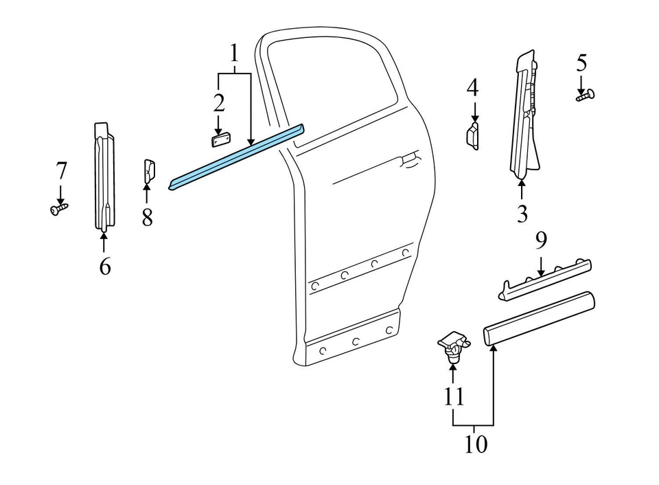 REAR RIGHT - OUTER DOOR SLOT SEAL / TRIM - VW PASSAT - 3B4839476 - Image 3 of 4