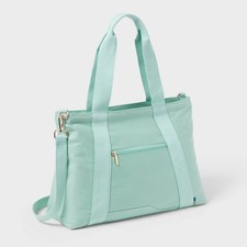 Solid Canvas School Tote Bag - Open Story: RFID Blocking Laptop Compartment