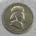 Franklin Half Dollar 1957 D  50C 90% Silver Circulated US Coin Liberty Bell