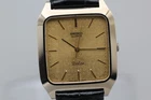 Vtg 1982【Near MINT】SEIKO Dolce 5931-5260 Gold Dial Tank Quartz Men's Watch JAPAN