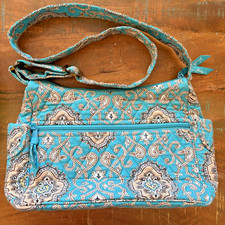 Vera Bradley Turquoise Quilted Crossbody Bag - Patterned Women's Shoulder Bag