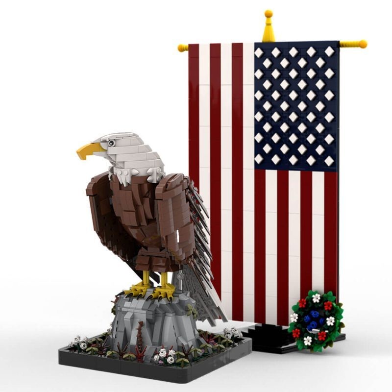 Modubrix Mocs Bricks Sets American Bald Eagle 1974 Parts Toys Kits Moc-161001