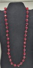 Vintage Faceted Cherry Red + Black Crystal Glass Beaded Necklace — photo 1