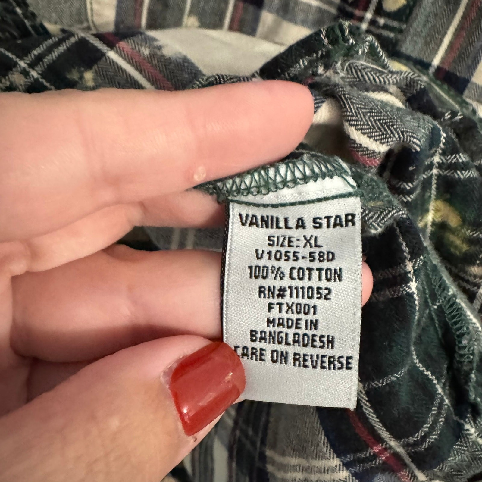 Vanilla Star Bleached Button Down Plaid Shirt Wom… - image 7