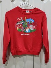 WALT DISNEY WORLD Parks Red Do Not Open Until CHRISTMAS SWEATSHIRT Kids Sz 13