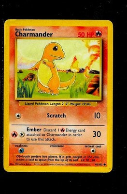 Pokemon Charmander- # 46/102-50HP-Basic- 1999-NM