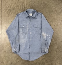 Vintage Penney  s Big Mac Chambray Utility Shirt Size Medium Made I  m USA 1970s