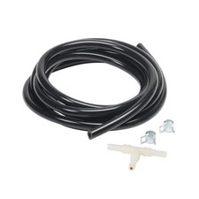 GlowShift Replacement 6' Black Silicone Boost/Vacuum Gauge Hose Kit w T-Fitting