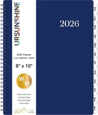 Planner 2026 - Weekly & Monthly 2026 Planner with Printed Tabs, January 2026 - D