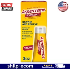 Aspercreme Maximum Strength Pain Relief Cream With Aloe, 3 oz FREE SHIPPING