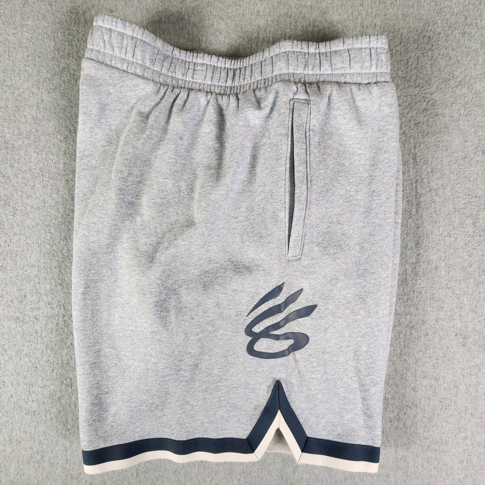 Under Armour Curry Fleece Shorts Mens 2XL 40x9 Heather Blue Pockets 1374302-465 thumbnail 9
