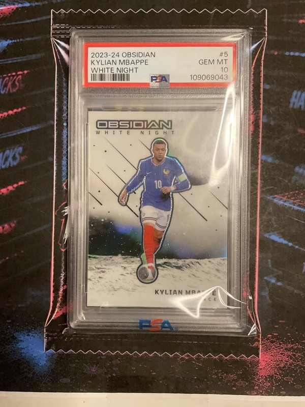 Kylian Mbappe White Night 2023-24 Panini Obsidian #5 - PSA10