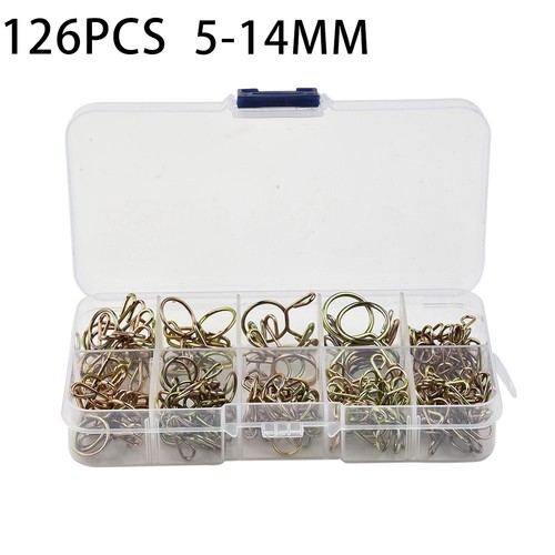 126 Pcs/set Spring Clip Air Tube Clamps Assortment Kit Fuel Oil Hose Line Clips - Picture 4 of 12