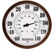 12" Indoor Outdoor Thermometer Decorative - Large Outdoor Thermometers for Patio