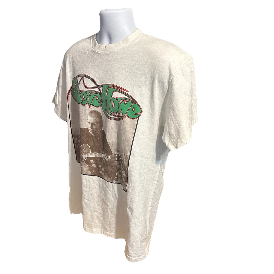 Camisa masculina Steve Howe The Pulling Of Strings Tour grande branca manga curta sim - Imagem 3 de 4