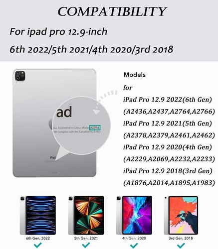 Für iPad Pro 12.9 6./5./4./3. Gen Touchpad Tastatur Hülle mit 360° Drehbar - Bild 10 von 34