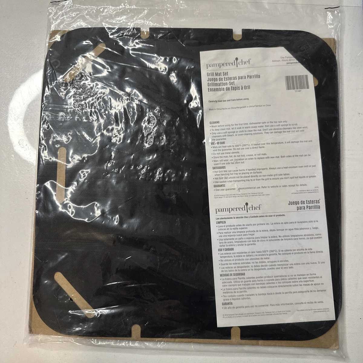 Pampered chef top grill mat