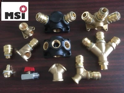 MSI Druckluft Wanddose Druckluftverteiler Luftweiche Pneumatik Kupplung DN 7,2