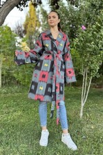 Handmade Upcycled Uzbek Chapan Coat/Robe/Kaftan/Kimono Vintage
