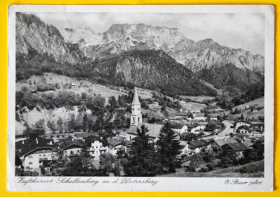 AK Postkarte Bergdorf Schellenberg mit Untersberg 1953 gelaufen