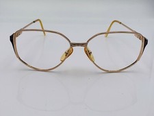 Vintage Otega Optical Gold Mosaic Teal Metal Oval Sunglasses Frames Italy