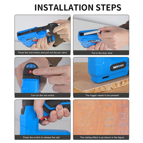 2 in 1 Rechargeable Cordless Electric Stapler Tacker Nail Staples Gun 8000 Nails - Picture 2 of 10