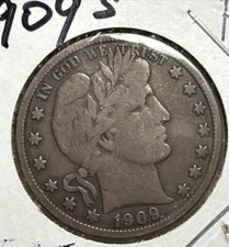 1909 s Ch Fine Heirloom Barber 1/2 decent cond- 12+ g silver Great convo Free SH