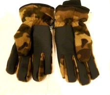 Green Brown Camo Athletech Fleece Gloves 3M Thinsulate Lined Mens Winter