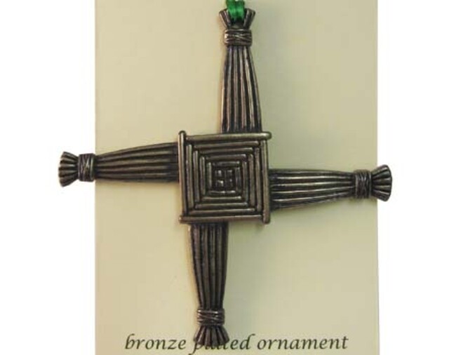 Colgante De Pared Cruz De Santa Brígida Estilo Celta - Decoración Irlandesa Enchapada En Bronce, 3.7 X 3.7 Pulgadas