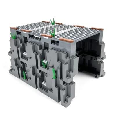 Building Blocks MOC Train Track Cave Rockery Scene