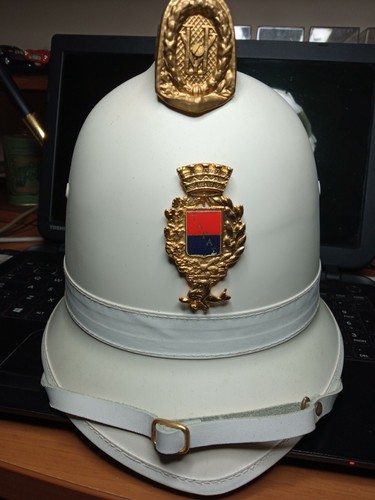 Casco Alta Uniforme da Parata Storica Vigili Urbani Bianco | eBay