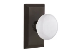 Nostalgic Warehouse Studio Plate & White Porcelain Door Knob