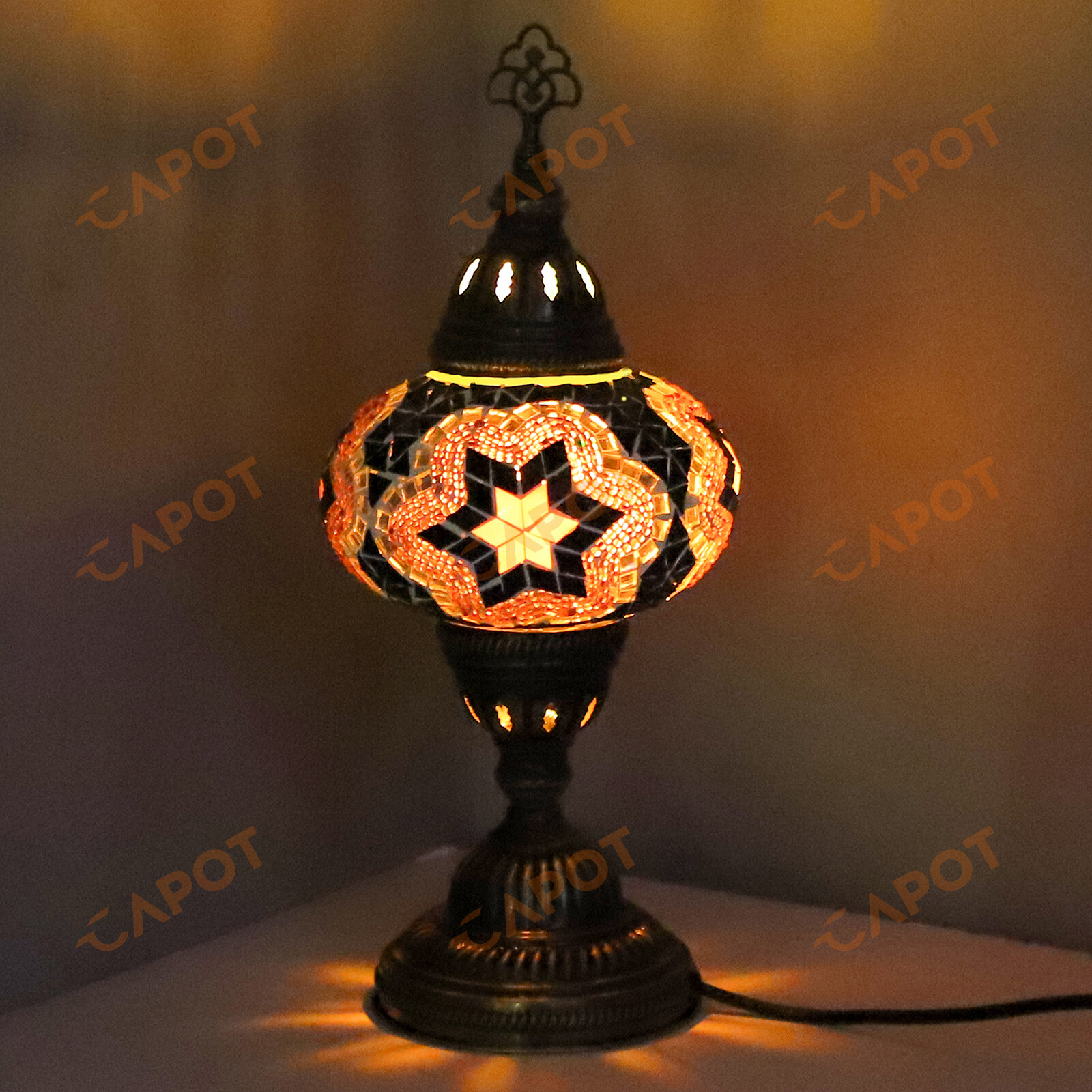 Lampe de bureau en mosaïque turque marocaine colorée Tiffany Table lit lampe