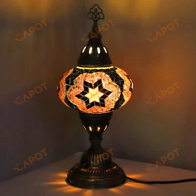 Lampe de bureau en mosaïque turque marocaine colorée Tiffany Table lit lampe - Photo 1/4