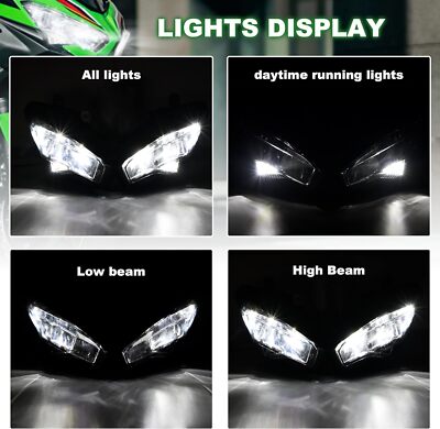 LED Headlights High Low Beam For KAWASAKI NINJA 400 EX400 ZX-6R